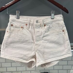 Levi's Women's Off-White Jean Shorts 501